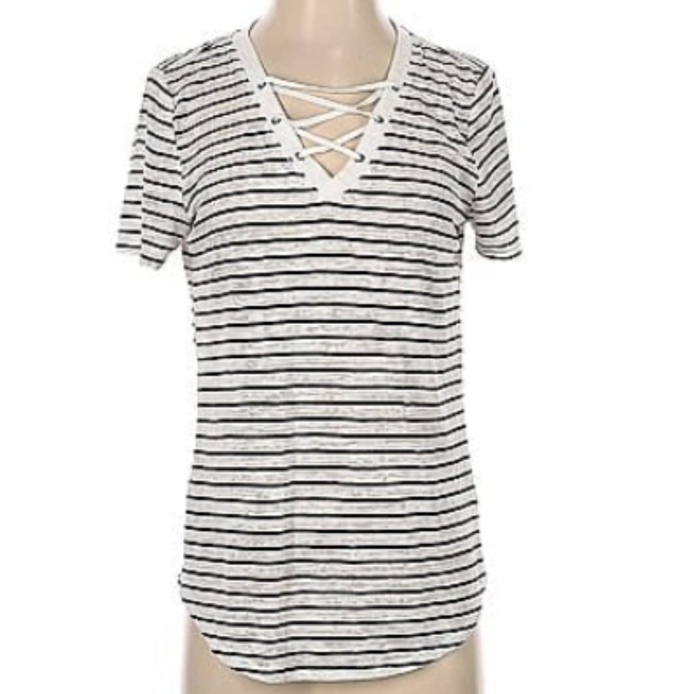 Striped Tee, Black and White